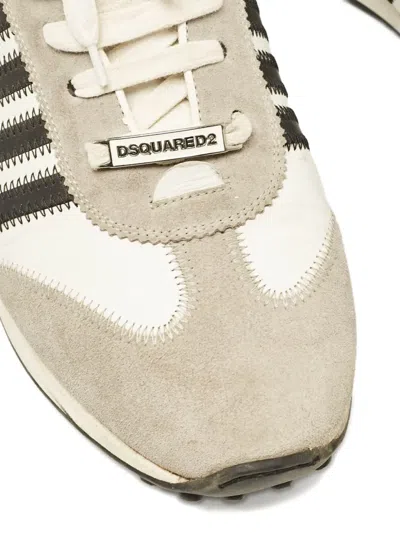 Pre-owned Dsquared2 条纹细节拼接运动鞋（典藏款） In Neutral