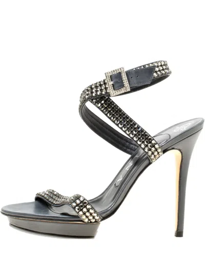 Pre-owned Gina 120mm Crystal-embellished Sandals