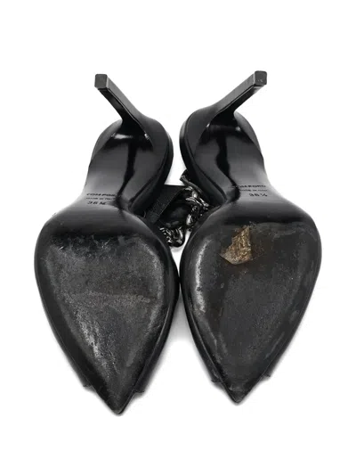 Pre-owned Tom Ford Chain-detail Peep-toe Pumps In Black