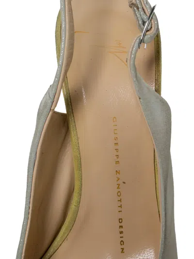 Pre-owned Giuseppe Zanotti 140mm Platform Slingback Sandals In Gray