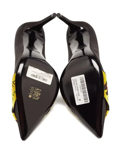 Pre-owned Off-white 110mm Satin Ribbon Pumps In Black
