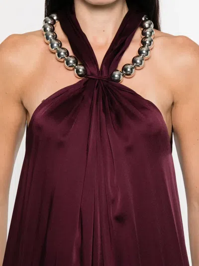 Stella Mccartney Womens Embellished Wide-leg Woven Jumpsuit Bordeaux
