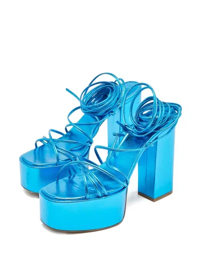 Pre-owned Paris Texas 120mm Platform Lace-up Sandals