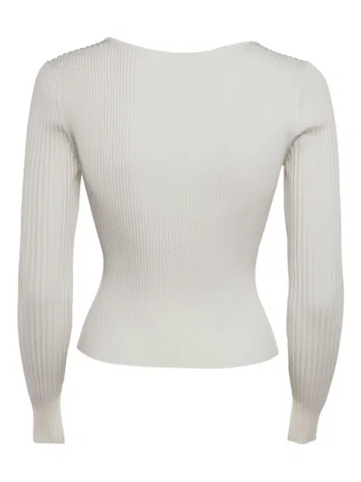 Pre-owned Simkhai Ribbed Tie Detail T-shirt In White
