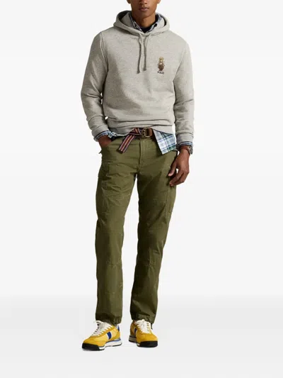 Polo Ralph Lauren Gray Polo Bear Hoodie In Gray