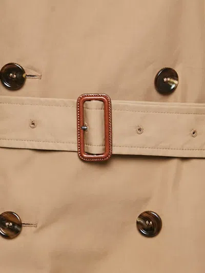 Pre-owned Gucci Double-breasted Belted Trench Coat In Brown