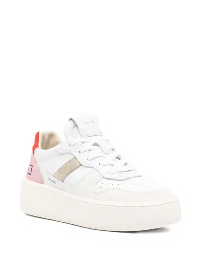 Date Court Platform Leather Sneakers