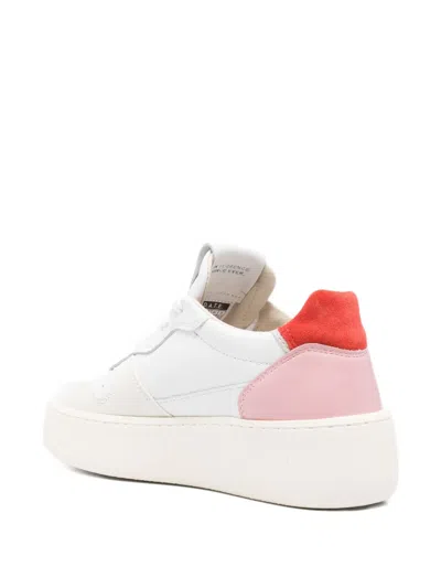 Date Court Platform Leather Sneakers