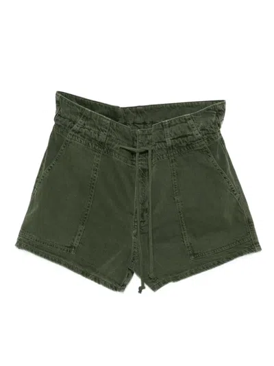 Ba&sh Fabo Paperbag-waist Shorts In Green