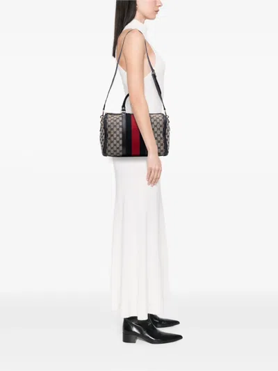 Pre-owned Gucci 2016-2025 Gg Canvas Web Joy Boston Bag Satchel