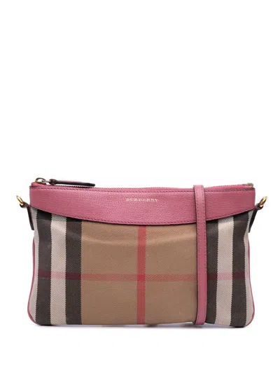 Pre-owned Burberry 2000-2017 House Check Canvas Derby Peyton Crossbody Bag