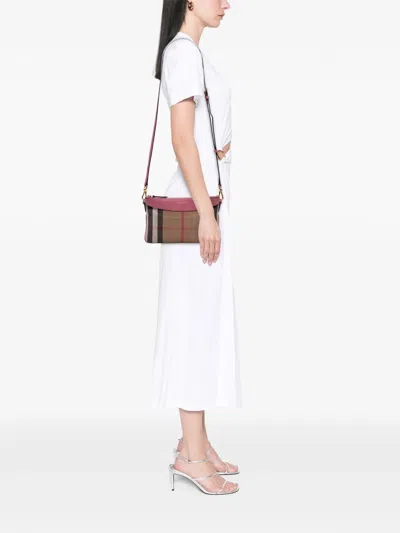 Pre-owned Burberry 2000-2017 House Check Canvas Derby Peyton Crossbody Bag