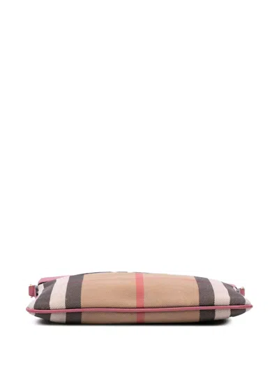 Pre-owned Burberry 2000-2017 House Check Canvas Derby Peyton Crossbody Bag