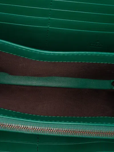 Pre-owned Gucci 2016-2025 Gg Marmont Matelasse Leather Wallet On Chain Crossbody Bag In Green
