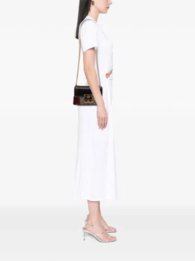 Pre-owned Gucci 2016-2025 Small Gg Supreme Padlock Crossbody Bag In Brown