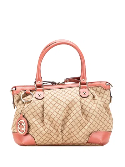 Pre-owned Gucci 2000-2015 Diamante Canvas Sukey Satchel