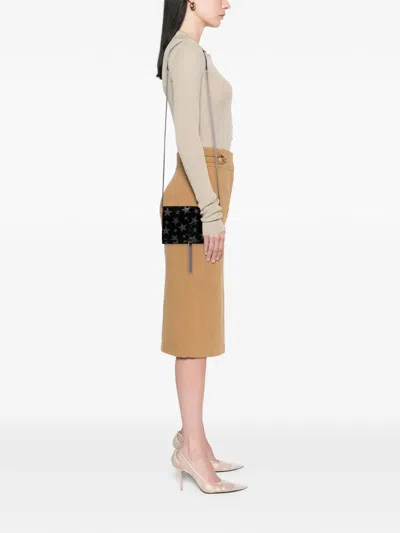 Pre-owned Saint Laurent 2016 Suede Monogram Star Kate Tassel Wallet On Chain Crossbody Bag