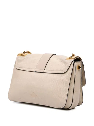 Pre-owned Valentino Garavani 2000-2017 Calfskin B Rockstud Chain Shoulder Bag In Brown