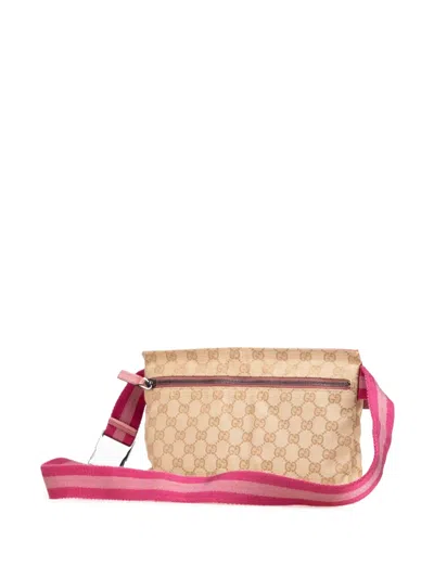 Pre-owned Gucci 2000-2015 Gg Canvas Web Double Pocket Belt Bag
