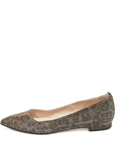 Pre-owned Sjp By Sarah Jessica Parker Glittered Point-toe Flat Pumps