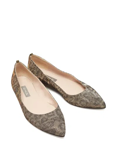 Pre-owned Sjp By Sarah Jessica Parker Glittered Point-toe Flat Pumps