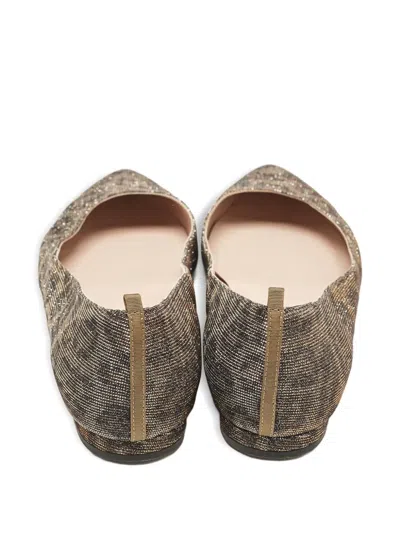 Pre-owned Sjp By Sarah Jessica Parker Glittered Point-toe Flat Pumps