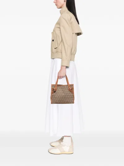 Pre-owned Fendi 2000-2010 Zucchino Canvas Handbag In Brown