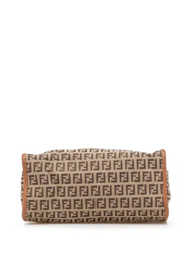 Pre-owned Fendi 2000-2010 Zucchino Canvas Handbag In Brown