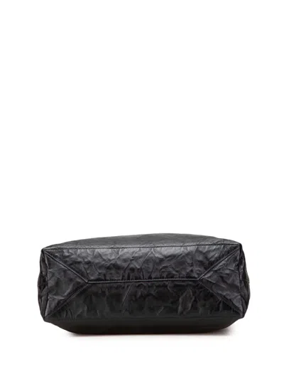 Pre-owned Prada 2013-2025 Nappa Antique Reversible Shopper Tote Bag In Black