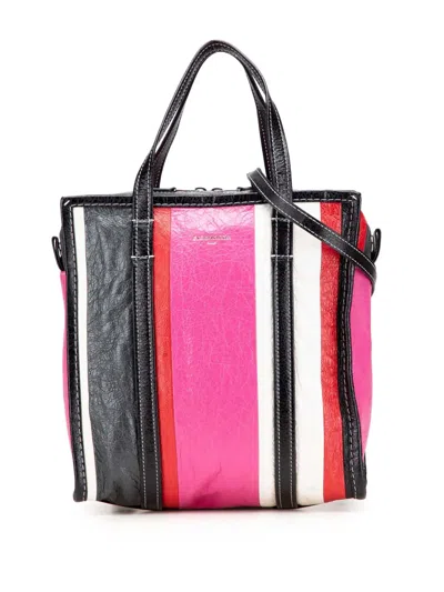 Pre-owned Balenciaga 2018 S Lambskin Bazar Shopper Satchel In Pink