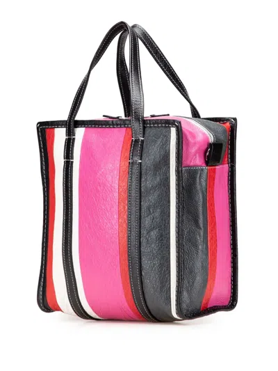 Pre-owned Balenciaga 2018 S Lambskin Bazar Shopper Satchel In Pink