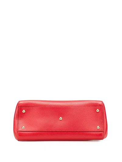 Pre-owned Gucci 2000-2015 Calfskin Swing Top Handle Satchel In Red