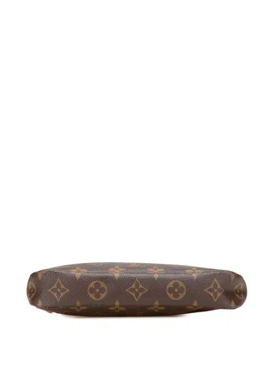 Pre-owned Louis Vuitton 2001 Monogram Pochette Accessoires Shoulder Bag In Brown