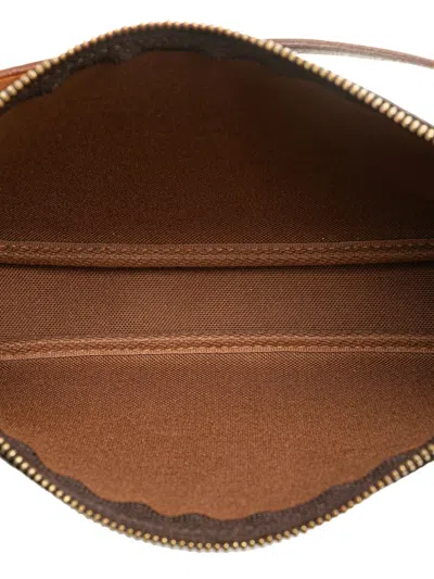 Pre-owned Louis Vuitton 2001 Monogram Pochette Accessoires Shoulder Bag In Brown