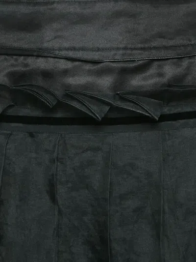 Pre-owned Dolce & Gabbana Pleated Lace-trim Skirt In Black