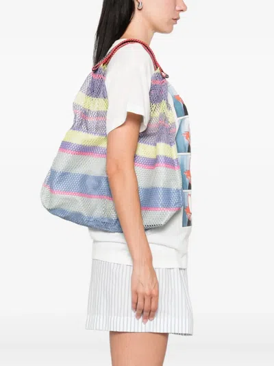 Epice Small Elziver 2510 Striped Mesh Tote Bag