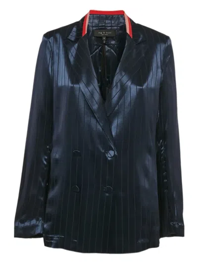 Pre-owned Rag & Bone Striped Satin Blazer