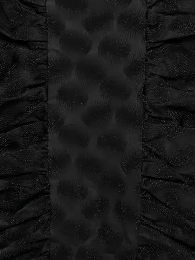 Pre-owned Dolce & Gabbana Draped Patterned Midi Skirt In Black