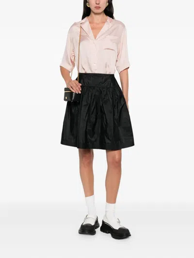 Pre-owned Chanel 2010s Silk Pleated Skirt In Black
