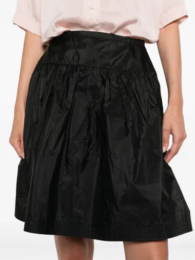 Pre-owned Chanel 2010s Silk Pleated Skirt In Black