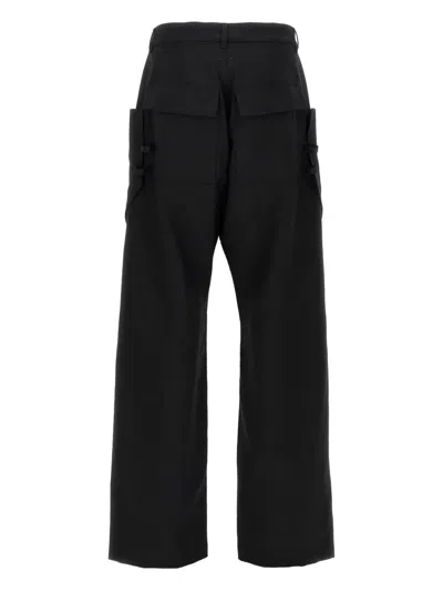 Rick Owens Stefan Wide-leg Grain De Poudre Wool Trousers In Black