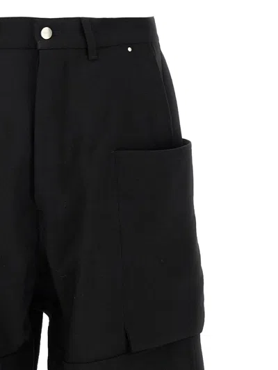 Rick Owens Stefan Wide-leg Grain De Poudre Wool Trousers In Black