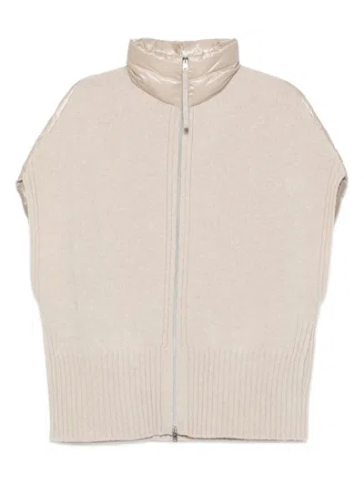 Herno Sleeveless Zip-front Vest In Brown