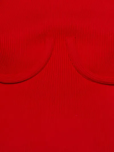 Pre-owned Orseund Iris Underwire Ribbed Top In Red