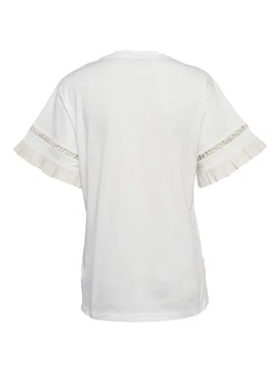 Pre-owned Moncler Pleated Embroidered T-shirt
