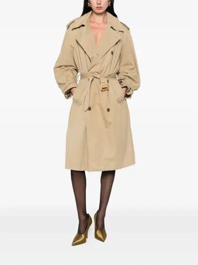 Pre-owned Saint Laurent 1991 Cotton Trench Coat