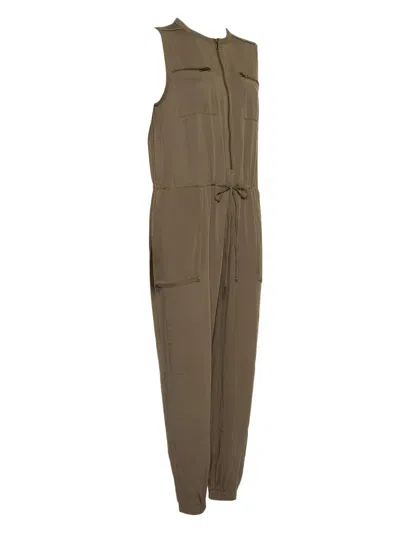 Pre-owned Greylin Tie-detail Jumpsuit In Brown