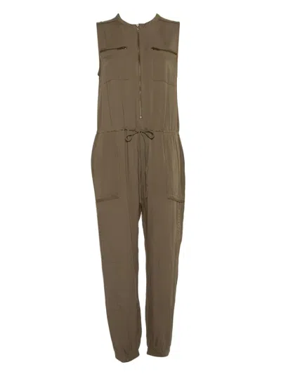 Pre-owned Greylin Tie-detail Jumpsuit In Brown