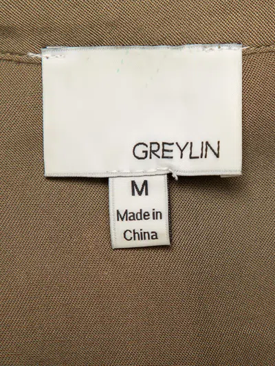 Pre-owned Greylin Tie-detail Jumpsuit In Brown