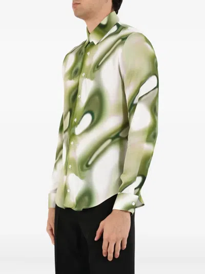 Patrizia Pepe Abstract-print Shirt In Green